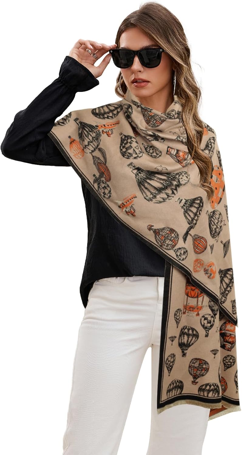 EXTREE Scarfs for Women Pashmina Silky Shawl Wrap for Evening Dressing Blanket Open Front Poncho Cape - Image 5